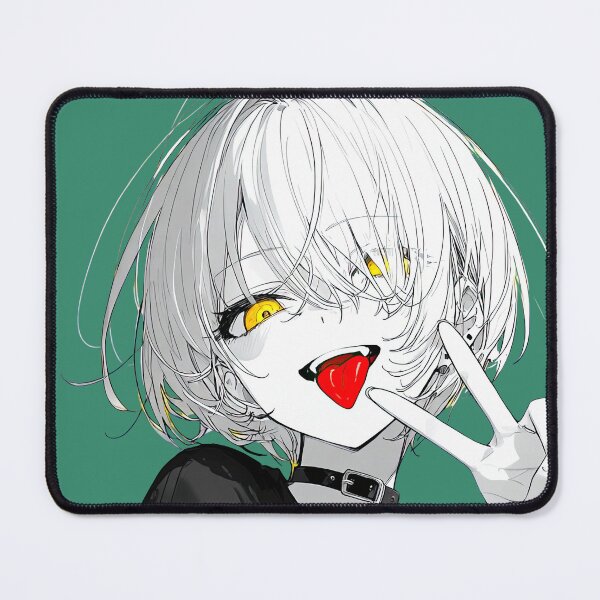 Item preview, Rebellious White-Haired Anime Girl in Yellow Streetwear Jacket designed and sold by Sergii Davydenko.