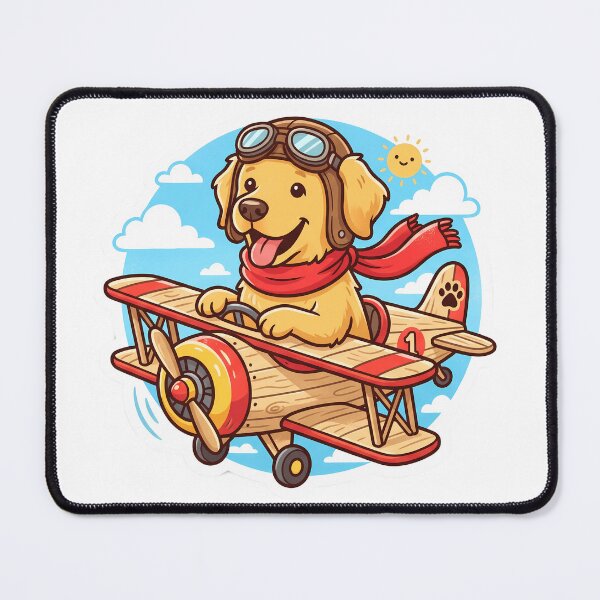 Item preview, Cute Golden Retriever Pilot Airplane designed and sold by Design-Illusi0n.
