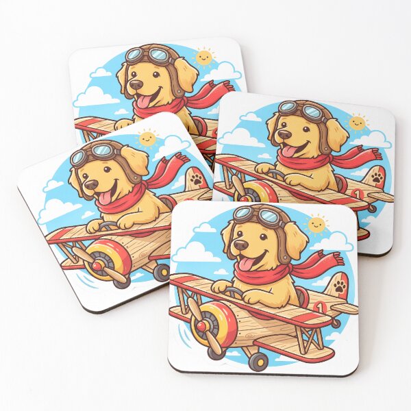 Item preview, Cute Golden Retriever Pilot Airplane designed and sold by Design-Illusi0n.