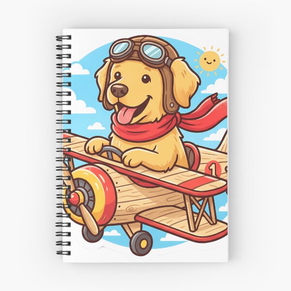 Item preview, Cute Golden Retriever Pilot Airplane designed and sold by Design-Illusi0n.