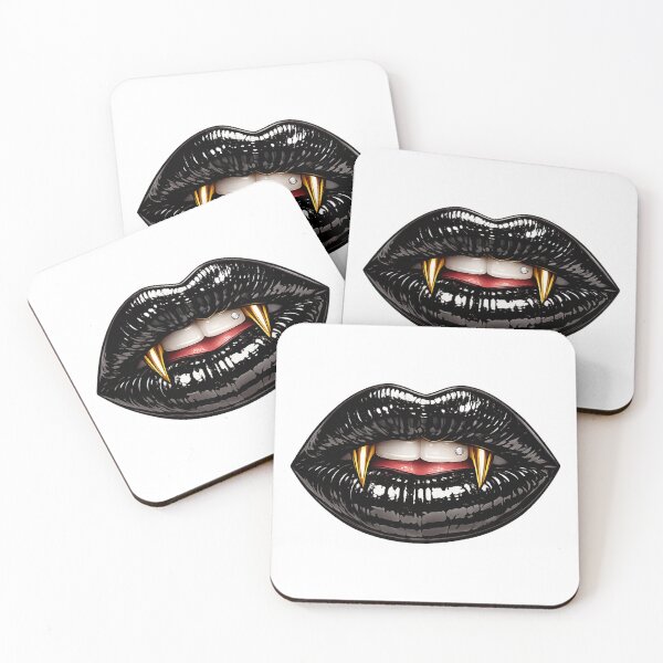 Item preview, Black Vampire Lips Gothic Art designed and sold by RoPrincess.