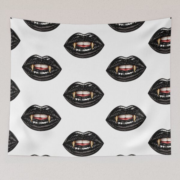 Item preview, Black Vampire Lips Gothic Art designed and sold by RoPrincess.