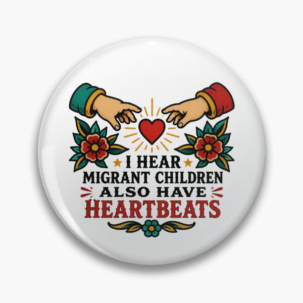 Item preview, I Hear Migrant Children Also Have Heartbeats Folk Art Hands And Heart Gift for Advocates designed and sold by Nightarel.