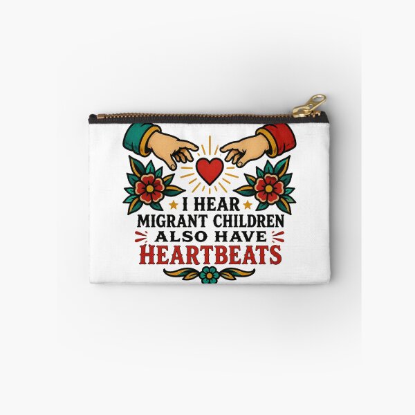 Item preview, I Hear Migrant Children Also Have Heartbeats Folk Art Hands And Heart Gift for Advocates designed and sold by Nightarel.