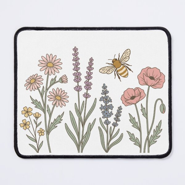 Item preview, Wildflowers and Honey Bee Botanical Cottagecore designed and sold by AestheticTrd.