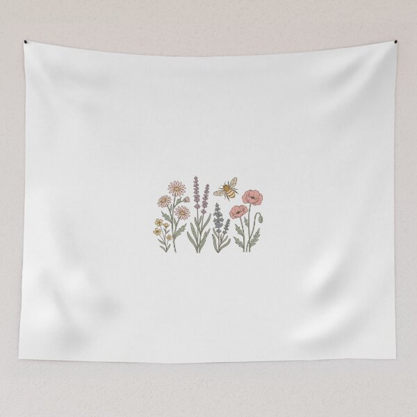 Item preview, Wildflowers and Honey Bee Botanical Cottagecore designed and sold by AestheticTrd.