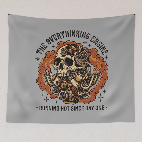 Item preview, The Overthinking Engine - Vintage V8 Motor Skeleton designed and sold by DesignByHarun.