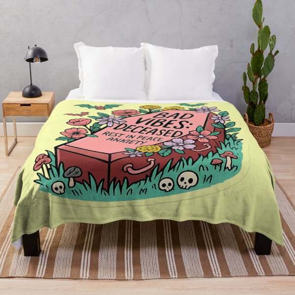 Item preview, Bad Vibes Deceased Rest in Peace Anxiety Goth Coffin T-Shirt | Cute Spooky Floral Halloween Design designed and sold by designbyuzi.