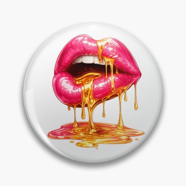 Item preview, Pink Lips with Gold Drip designed and sold by RoPrincess.