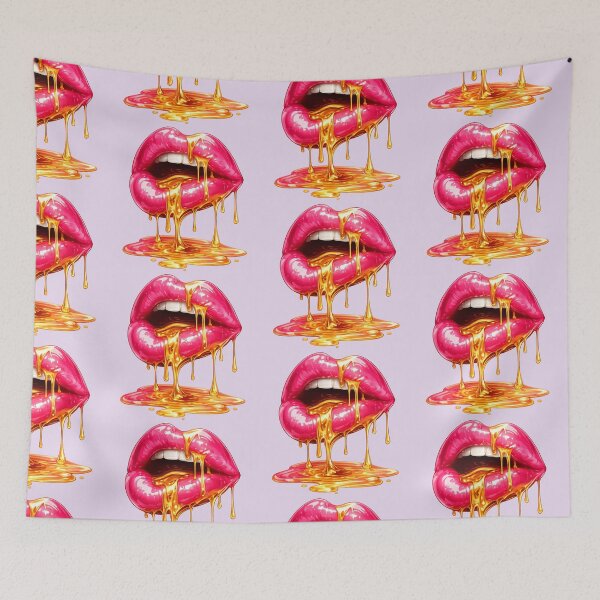 Item preview, Pink Lips with Gold Drip designed and sold by RoPrincess.