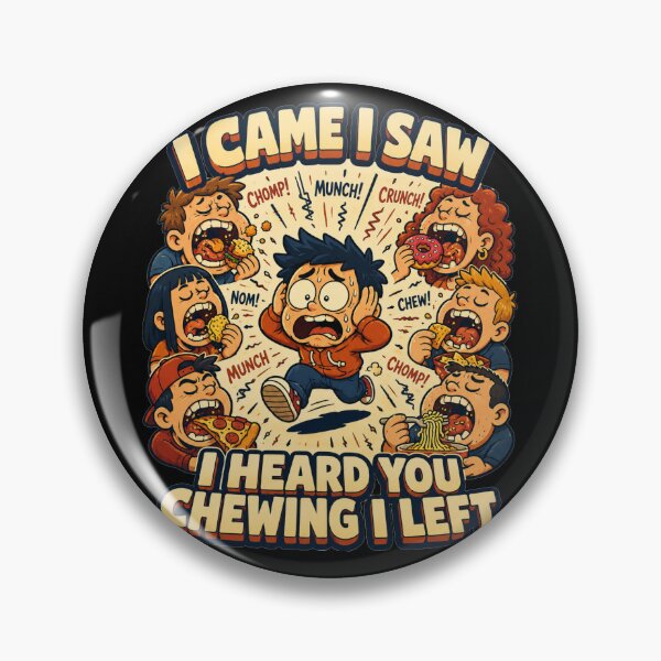 Item preview, I Came I Saw I Heard You Chewing I Left Cartoon Chaos Crowd Art Sarcastic Office Humor Gift for Coworkers designed and sold by Nightarel.