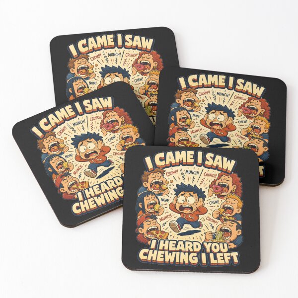 Item preview, I Came I Saw I Heard You Chewing I Left Cartoon Chaos Crowd Art Sarcastic Office Humor Gift for Coworkers designed and sold by Nightarel.
