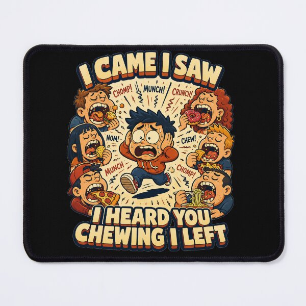 Item preview, I Came I Saw I Heard You Chewing I Left Cartoon Chaos Crowd Art Sarcastic Office Humor Gift for Coworkers designed and sold by Nightarel.