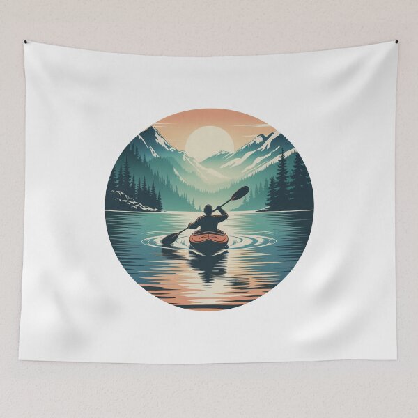 Item preview, Sunset Kayaking Mountain Escape designed and sold by DariaOltes.