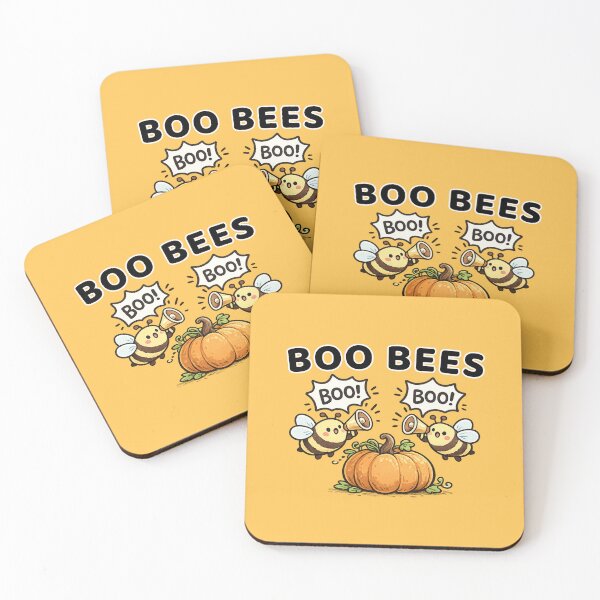 Item preview, Boo bees, two kawaii funny bees shouting through megaphones designed and sold by BritishDelights.