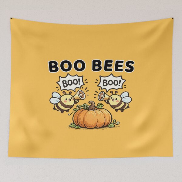 Item preview, Boo bees, two kawaii funny bees shouting through megaphones designed and sold by BritishDelights.
