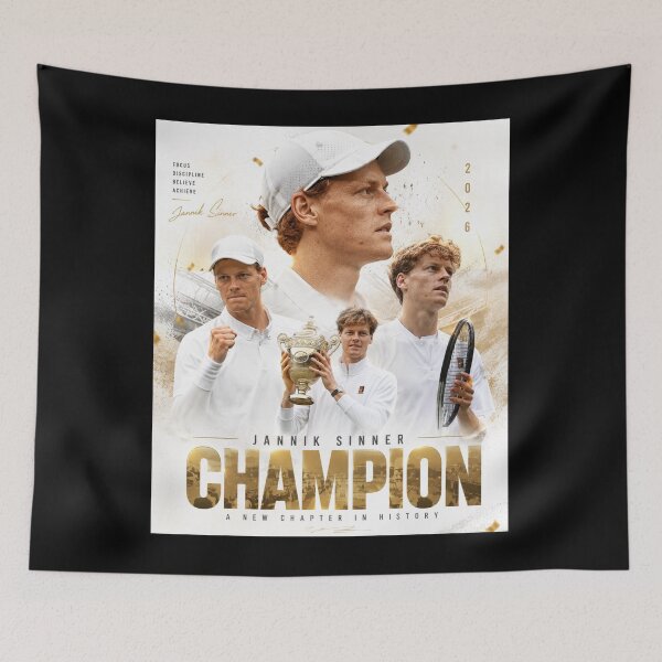 Item preview, Jannik Sinner Wimbledon Champion 2026 designed and sold by Malakiacount.