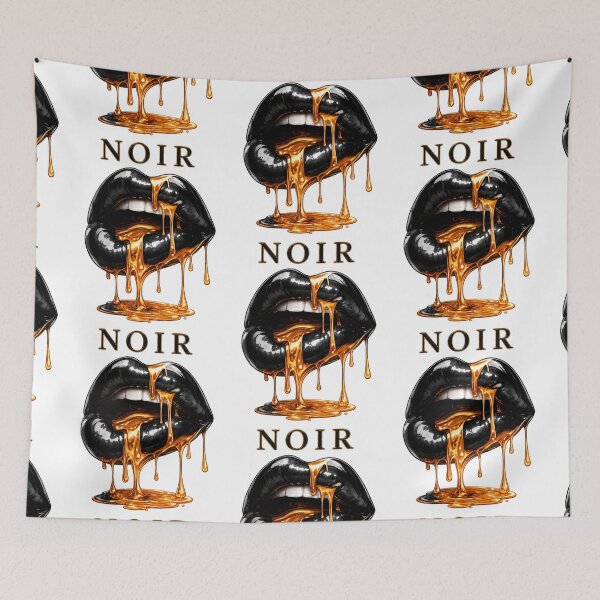 Item preview, Noir Black Lips with Gold Drip designed and sold by RoPrincess.