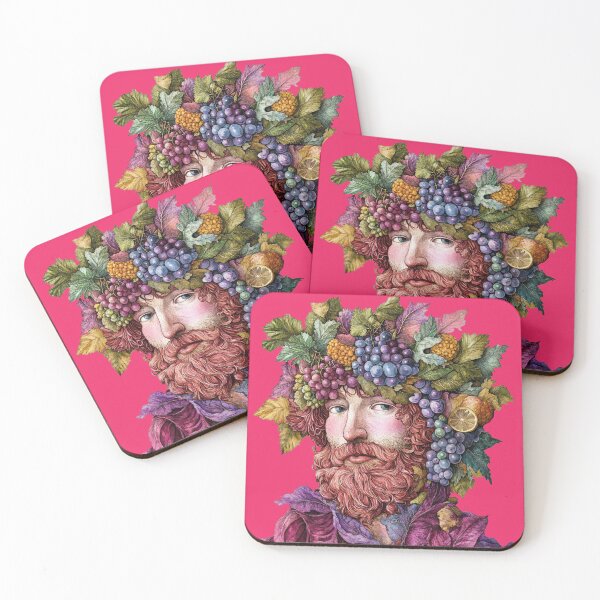 Item preview, Portrait of a man wearing a wreath of fruits and grapes designed and sold by Tana&tanuc.