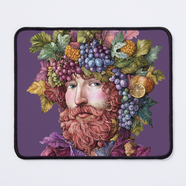 Item preview, Portrait of a man wearing a wreath of fruits and grapes designed and sold by Tana&tanuc.