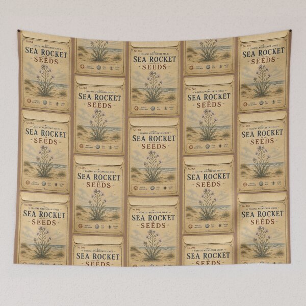 Item preview, Vintage Seed Packet PRINT ONLY NOT REAL- Sea Rocket Coastal Wildflowers Series 006 designed and sold by Beachy.