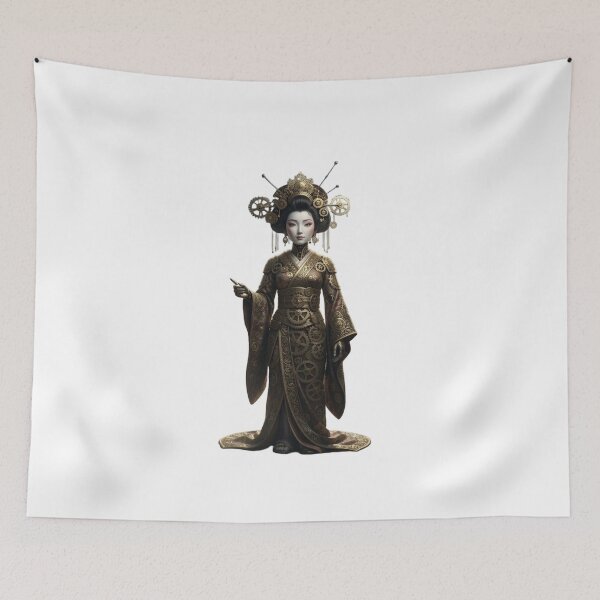 Item preview, Steampunk Geisha – Mechanical Elegance Art designed and sold by VladisWorld.