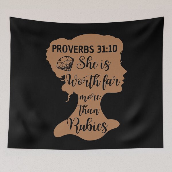 Item preview, Proverbs 31:10 – She Is Worth Far More Than Rubies designed and sold by MoriaStore.