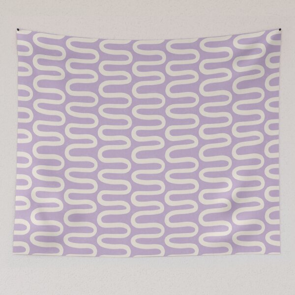 Item preview, Retro Organic Wave Lattice in Pastel Lilac designed and sold by Illustrated by Nat.