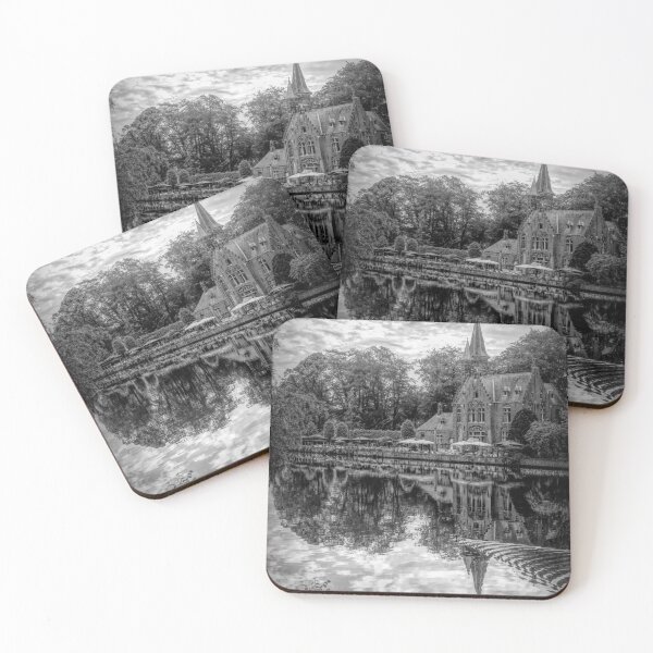 Item preview, Bruges, Belgium - Black and White Cafe by the Lake of Love in Minnewater Park designed and sold by jrtwynam.