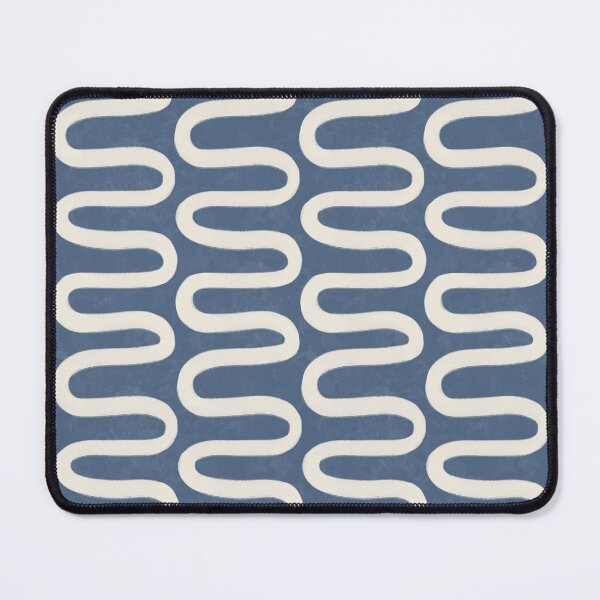 Item preview, Retro Organic Wave Lattice in Slate Blue designed and sold by Illustrated by Nat.