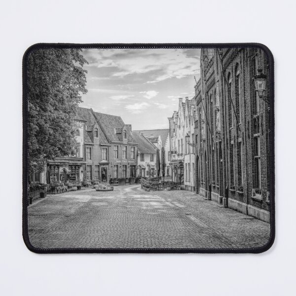 Item preview, Bruges, Belgium - Wijngaardplein Cityscape in Black and White designed and sold by jrtwynam.