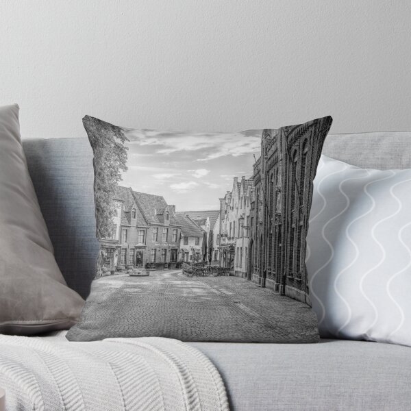 Item preview, Bruges, Belgium - Wijngaardplein Cityscape in Black and White designed and sold by jrtwynam.