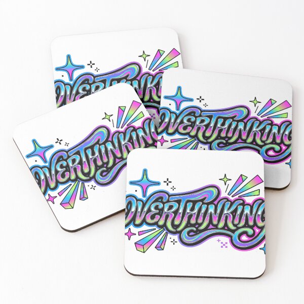 Item preview, Overthinking Chrome Typography Y2K Retro Gradient Text designed and sold by AestheticTrd.