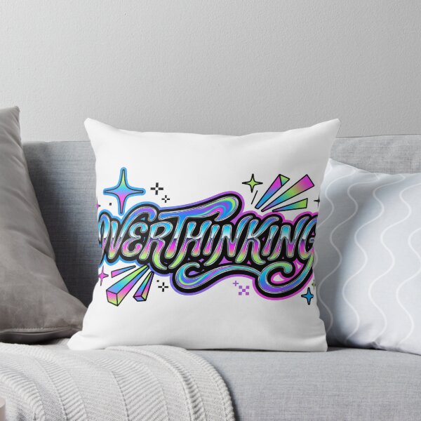 Item preview, Overthinking Chrome Typography Y2K Retro Gradient Text designed and sold by AestheticTrd.