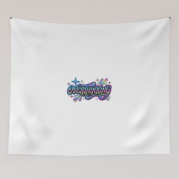 Item preview, Overthinking Chrome Typography Y2K Retro Gradient Text designed and sold by AestheticTrd.