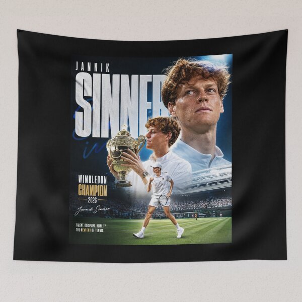 Item preview, Jannik Sinner Wimbledon Champion 2026 designed and sold by Malakiacount.