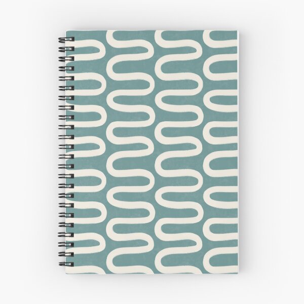 Item preview, Retro Organic Wave Lattice in Nordic Teal designed and sold by Illustrated by Nat.