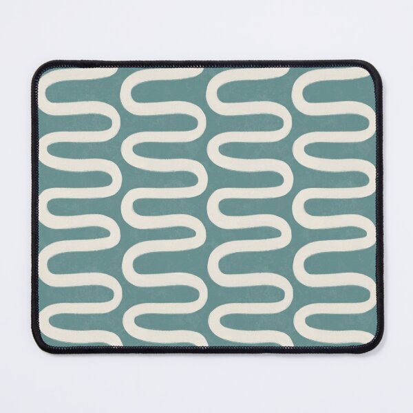 Item preview, Retro Organic Wave Lattice in Nordic Teal designed and sold by Illustrated by Nat.