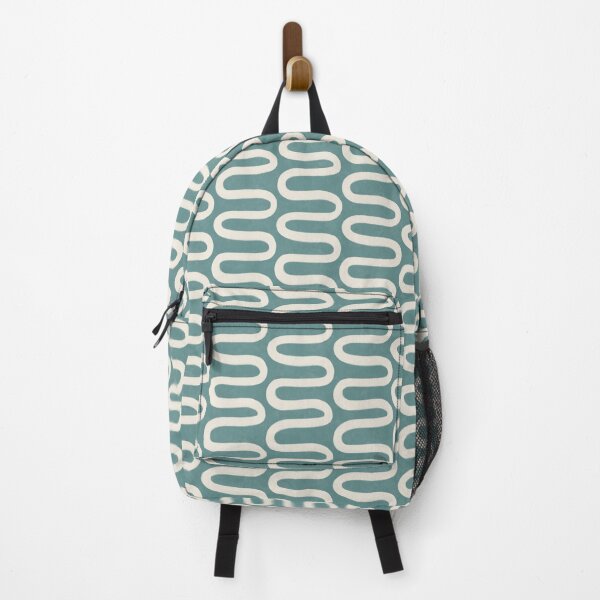 Item preview, Retro Organic Wave Lattice in Nordic Teal designed and sold by Illustrated by Nat.
