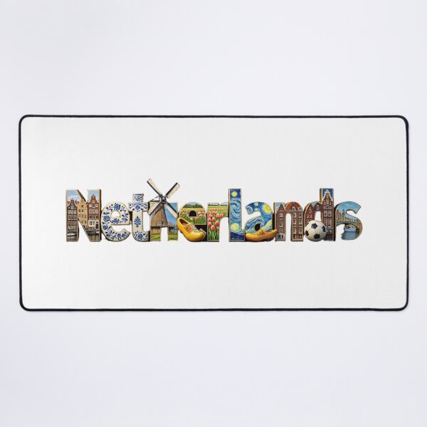 Item preview, Netherlands Landmark Typography | Dutch Culture & Travel Design designed and sold by VladisWorld.