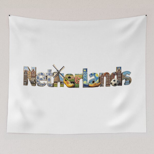 Item preview, Netherlands Landmark Typography | Dutch Culture & Travel Design designed and sold by VladisWorld.