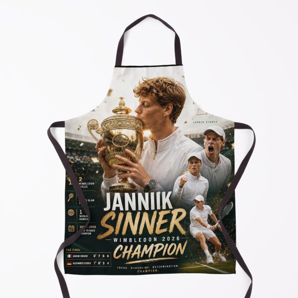 Item preview, Jannik Sinner Wimbledon Champion 2026 designed and sold by Malakiacount.