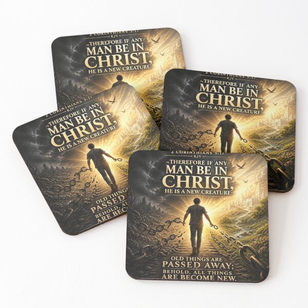 Item preview, 2 Corinthians 5:17 KJV – A New Creation In Christ Christian Bible Verse Design designed and sold by Paltooproducts.
