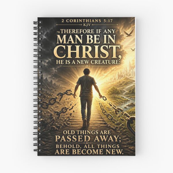 Item preview, 2 Corinthians 5:17 KJV – A New Creation In Christ Christian Bible Verse Design designed and sold by Paltooproducts.