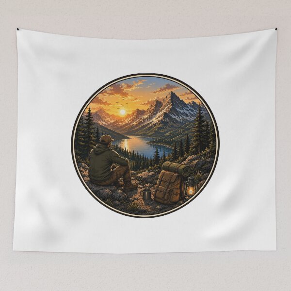 Item preview, Mountain Camping Sunset Escape designed and sold by DariaOltes.