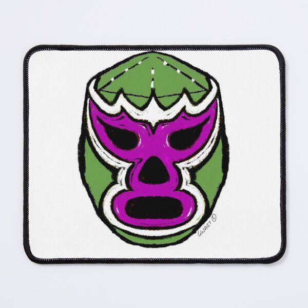 Item preview, El Rey Verde – The Green King – Lucha Mask No. 05 | Original Graphic Folk Art by GWART designed and sold by GWARTGB.