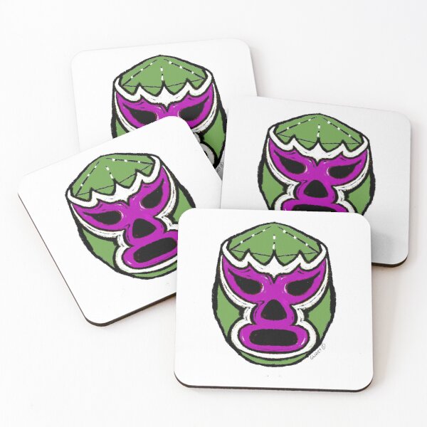 Item preview, El Rey Verde – The Green King  – Lucha Mask No. 05 | Original Graphic Folk Art by GWART designed and sold by GWARTGB.