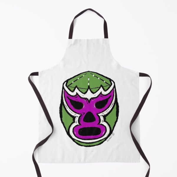 Item preview, El Rey Verde – The Green King – Lucha Mask No. 05 | Original Graphic Folk Art by GWART designed and sold by GWARTGB.