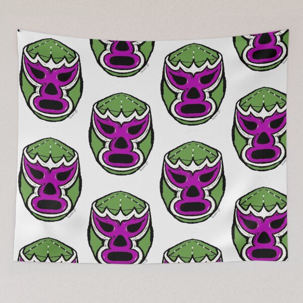 Item preview, El Rey Verde – The Green King  – Lucha Mask No. 05 | Original Graphic Folk Art by GWART designed and sold by GWARTGB.