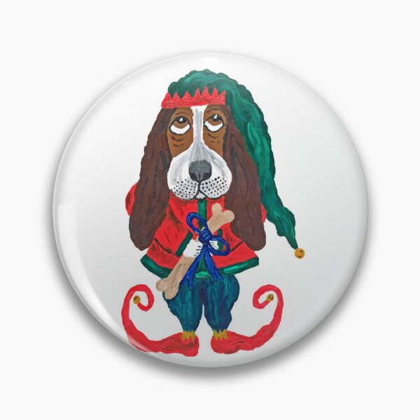 Item preview, Basset Hound Christmas Elf designed and sold by Squirreldumplings.